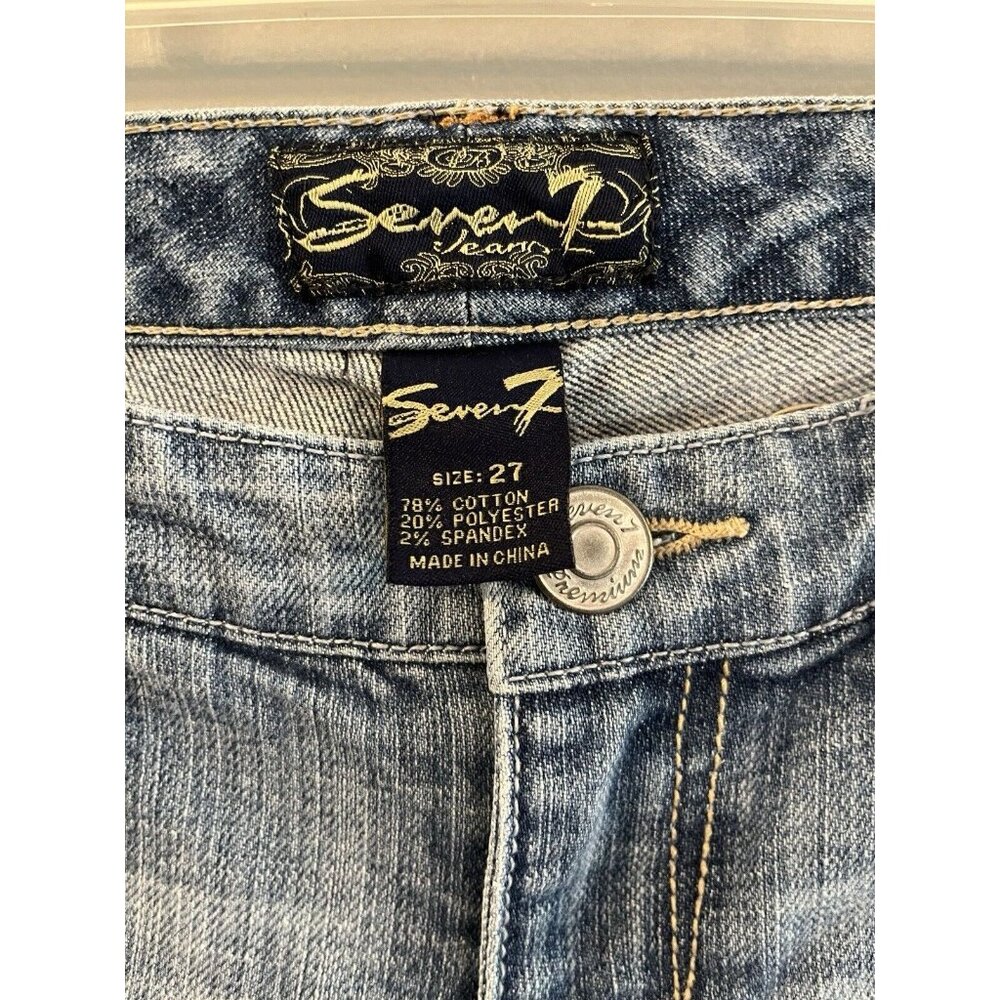 Seven 7 Womens Blue Jeans Flare Leg Size 27 denim - Picture 3 of 6